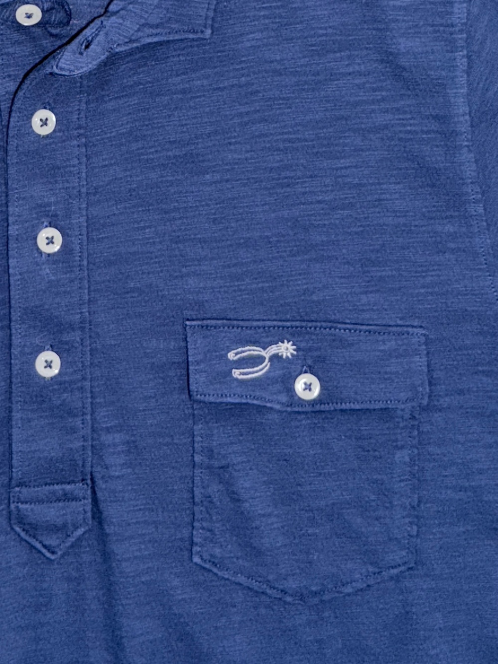 B.Draddy Men’s M Navy Slub Organic Pima Cotton Polo Shirt Chest Pocket Peru - Picture 8 of 10